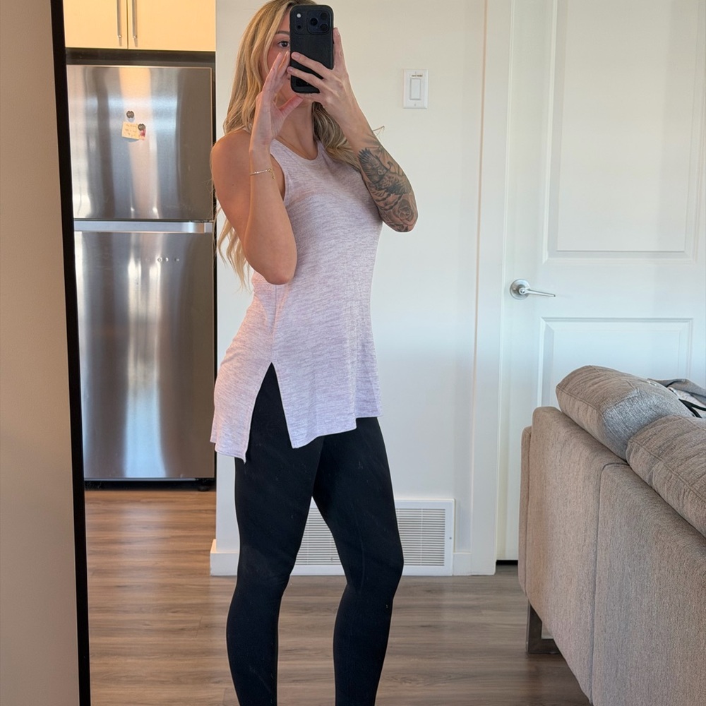 Aritzia Pale Pink Sleeveless Side-Slit Tunic